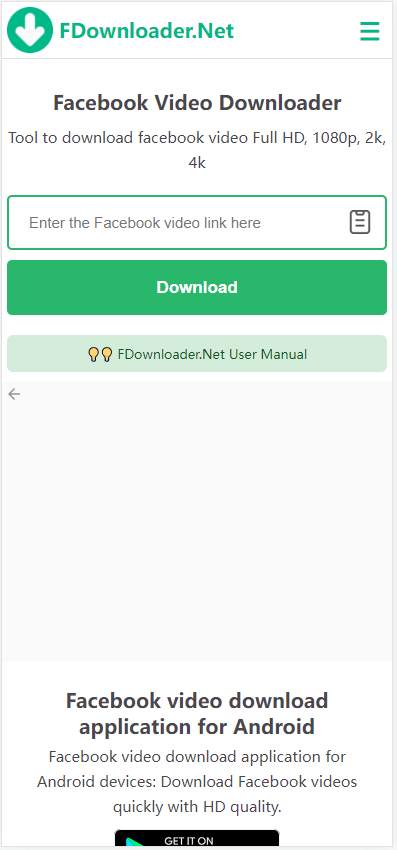 FDownloader Facebook Video Downloader on mobile