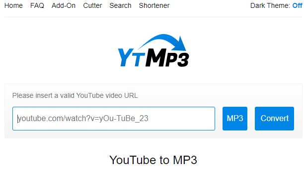 YTMP3を使用してYouTubeをMP3に変換する