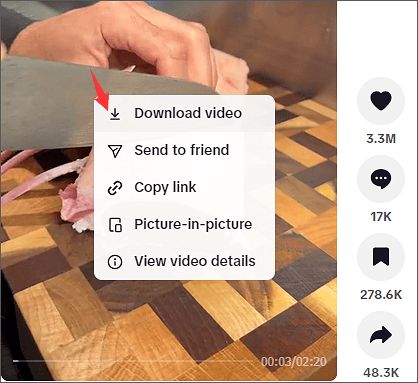 ウェブからTikTokの動画をダウンロードする