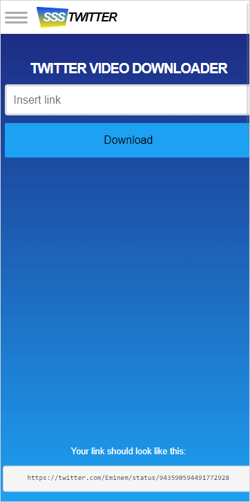 SSSTwitter Twitter Video Downloader on Mobile
