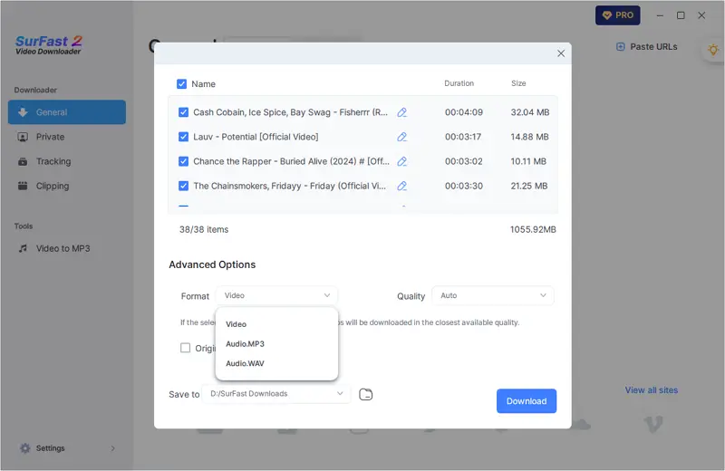 Select Multiple Songs