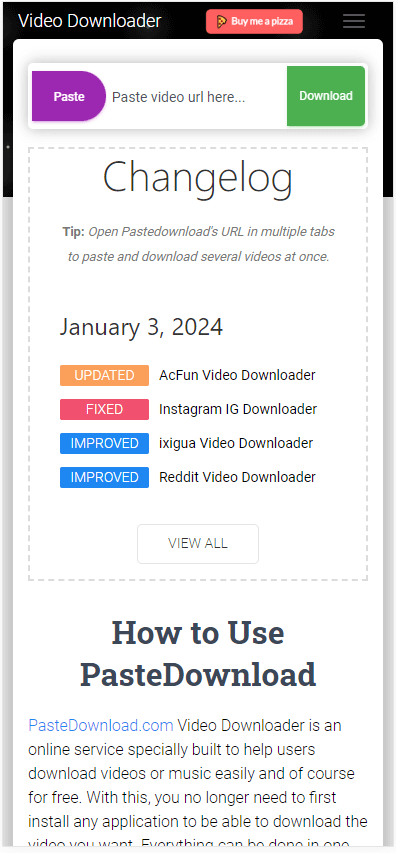 PasteDownload Online Video Downloader on Mobile